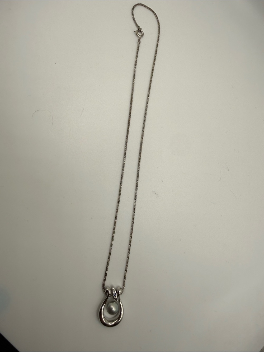 Silver Pearl Drop Pendant Necklace - Women Jewelry